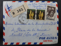 LETTRE  RECOMMANDE DE PORTO NOVO DAHOMEY  1959  => FRANCE        COVER BENIN - Cartas & Documentos