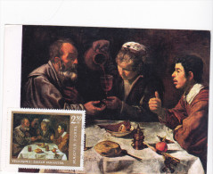 Carte Maximum HONGRIE N° Yvert 1971 (VELAZQUEZ - Le Petit Déjeuner) Obl Sp Ill 1er Jour - Cartoline Maximum