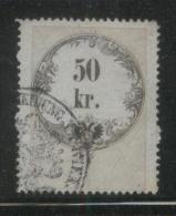 AUSTRIA 1858 REVENUE 50KR GREY PAPER WITH BLUISH TINGE NO WMK PERF 13.75 X 13.50 BAREFOOT 068 - Fiscale Zegels