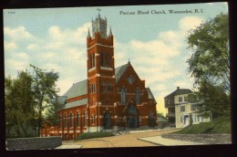 Cpa Etats Unis Rhode Island Woonsocket Precious Blood Church  LAM23 - Woonsocket