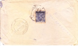 British India Georgh V Stamp Overprinted With BURMA Used On Cover From Rangoon To Kilasavalpatti With Censor Marking - Birmanie (...-1947)