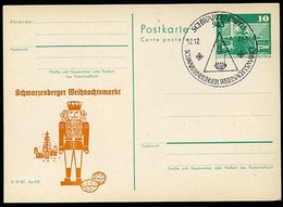DDR P79-13a-77 C49 Postkarte PRIVATER ZUDRUCK Weihnachtsmarkt Schwarzenberg Sost. 1977 - Privatpostkarten - Gebraucht
