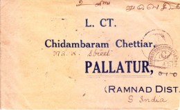 Myanmar/burma Air Mail Cover To Pallatur, India With Postage Due Marking By Airport Madras Day Shirt No. 1 - Myanmar (Burma 1948-...)