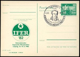 DDR P79-7-82 C182 Postkarte PRIVATER ZUDRUCK Esperanto-Messetreffen Leipzig Sost. Goethe1982 - Cartes Postales Privées - Oblitérées