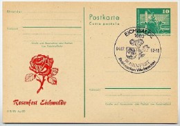 DDR P79-26a-82 C195-a Postkarte PRIVATER ZUDRUCK Rosenfest Eichwalde Sost. 1982 - Cartes Postales Privées - Oblitérées