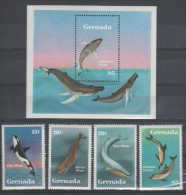 Grenada. Whales. 1982. MNH Set And SS. SCV = 23.50 - Balene