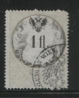 AUSTRIA 1858 REVENUE 1FL THIN WHITISH PAPER  NO WMK PERF 14.50 X 13.75 BAREFOOT 042 - Fiscali