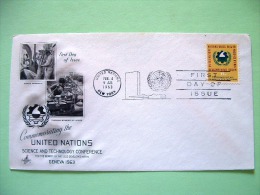 United Nations - New York 1963 FDC Cover - Developpment Sciences Technology Chemistry Cogwheel - Marine Research - Brieven En Documenten