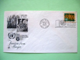 United Nations - New York 1963 FDC Cover - Wheat - Freedom From Hunger - Seeds FAO Hands - Lettres & Documents
