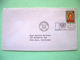 United Nations - New York 1963 FDC Cover To Palo Alto - Human Rights - Flame - Briefe U. Dokumente