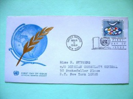 United Nations - New York 1964 FDC Cover To New York - Earth Globe With Dove - 50c - Scott # 128 - Brieven En Documenten