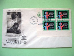 United Nations - New York 1964 FDC Cover - Education For Progress - Blackboard - UNESCO - School Teacher Africa - Blo... - Briefe U. Dokumente