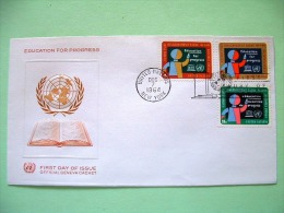 United Nations - New York 1964 FDC Cover - Education For Progress - Blackboard - UNESCO - Book Symbol - Full Set - Brieven En Documenten