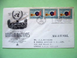 United Nations - New York 1965 FDC Cover To England - Key Chart Globe - Special Fund Economic Growth - Cartas & Documentos