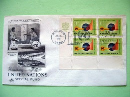 United Nations - New York 1965 FDC Cover - Key Chart Globe - Special Fund Economic Growth - Dam Electricity Energy - ... - Storia Postale