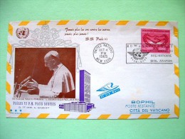 United Nations - New York 1965 FDC Cover To Vaticano - Cooperation Year - Hands - Pope Paulus VI - Civil Aviation Slogan - Briefe U. Dokumente