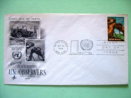 United Nations - New York 1966 FDC Cover - UN Observers - Military Uniform - Jeep - Cartas & Documentos