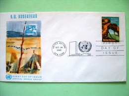 United Nations - New York 1966 FDC Cover - UN Observers - Military Uniform - Tent And Flag - Briefe U. Dokumente