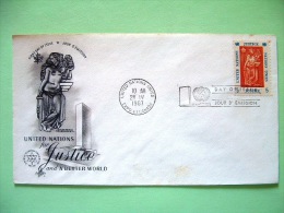 United Nations - New York 1967 FDC Cover - Montreal EXPO 67 - Canada Cancel - Justice Figure - Brieven En Documenten