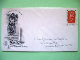 United Nations - New York 1967 FDC Cover - Montreal EXPO 67 - Justice Figure - Cartas & Documentos