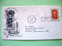 United Nations - New York 1967 FDC Cover - Montreal EXPO 67 - Canada Cancel - Justice Figure - Covers & Documents