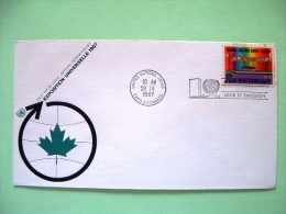 United Nations - New York 1967 FDC Cover - Montreal EXPO 67 - Canada Cancel - UN Pavilion And Flags - Maple Leaf - Cartas & Documentos