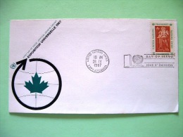 United Nations - New York 1967 FDC Cover - Montreal EXPO 67 - Canada Cancel - Fraternity Figure - Maple Leaf - Brieven En Documenten