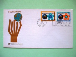 United Nations - New York 1968 FDC Cover - UN Secretariat - Earth Globe And UN Organs - Hand - Lettres & Documents