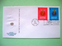 United Nations - New York 1968 FDC Cover - Human Rights - Flame - Cartas & Documentos