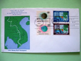 United Nations - New York 1970 FDC Cover - Lower Mekong Basin - Viet Nam - Development Project - Energy - Map - Unity - Cartas & Documentos