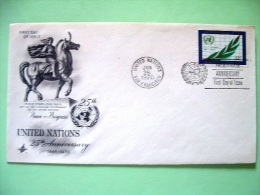 United Nations - New York 1970 FDC Cover San Francisco Cancel - UN Emblem And Olive Branch - Yugoslavia Peace Horse - Briefe U. Dokumente