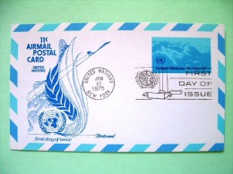 United Nations - New York 1975 FDC Stamped Postcard - 11c - Clouds - Covers & Documents