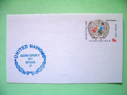 United Nations - New York 1977 Special Cancel Second Sunday Meriden On Stamped  Postcard - 9c - Emblem - Covers & Documents