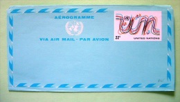 United Nations - New York 1977 Aerogramme - 22c - UN Letters - Covers & Documents