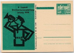 DDR P81-1F-78 C3-a Frage-Postkarte PRIVATER ZUDRUCK Trompeter Leipzig 1978 - Cartoline Private - Nuovi