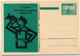 DDR P81-1A-78 C3-b Antwort-Postkarte PRIVATER ZUDRUCK Trompeter Leipzig 1978 - Cartoline Private - Nuovi