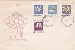 Yugoslavia 1960 Rome Olympic Games FDC - FDC