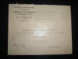 LETTRE COMMISSARIAT AU REMEMBREMENT DU GROUPEMENT D'ARRAS OBL.MEC. 25-6-1956 ARRAS RP (62 PAS DE CALAIS) - Frankobriefe