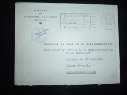 LETTRE OBL.MEC. 30-10-1956 BOULOGNE-SUR-MER (62 PAS DE CALAIS) + MAIRIE DE ST MARTIN-BOULOGNE - Civil Frank Covers