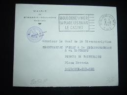 LETTRE OBL.MEC. 8-6-1957 BOULOGNE-SUR-MER (62 PAS DE CALAIS) + MAIRIE DE ST MARTIN-BOULOGNE - Lettres Civiles En Franchise