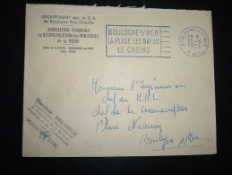 LETTRE RECONSTRUCTION DES INDUSTRIES DE LA PECHE OBL.MEC. 22-6-1956 BOULOGNE-SUR-MER (62 PAS DE CALAIS)+ GRIFFE DELOISON - Frankobriefe