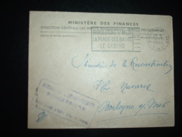 LETTRE MINISTERE DES FINANCES BUREAU DE L'ENREGISTREMENT OBL.MEC.4-7-1956 BOULOGNE-SUR-MER (62 PAS DE CALAIS) - Lettres Civiles En Franchise