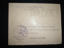 LETTRE OBL.MEC.27-2-1957 LE TOUQUET PARIS PLAGE (62 PAS DE CALAIS) + MAIRIE - Lettres Civiles En Franchise