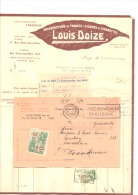Facture + Carte Posrale Pré Imprimée - Manufacture De Tabacs Louis DOIZE Liège 1935- Cigares & Cigarettes (xh) - 1900 – 1949