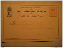 Etat Independant Du Congo 15c Palm Postal Stationery Card BELGIAN CONGO Belgium Africa - Stamped Stationery