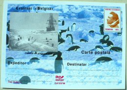 ROUMANIE MANCHOTS, PINGOUINS, Centenaire BELGICA. Entier Postal Neuf Emis En 1998 Philatelie Polaire (1) - Penguins