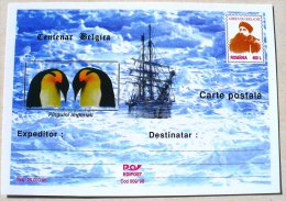 ROUMANIE MANCHOTS, PINGOUINS, Centenaire BELGICA. Entier Postal Neuf Emis En 1998 Philatelie Polaire (4) - Pingueinos