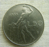 ITALIA-ITALY 50 LIRE 1955 SCARSE - 50 Liras