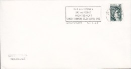 France Deluxe MONTBENOIT Flamme "Ski De FOND" 1982 Cover Lettre Sabine De Gandon Stamp - 1977-1981 Sabine Of Gandon