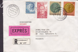 Luxembourg EXPRESS & Recommandé Einschreiben LUXEMBOURG 1979 Cover Lettre To Denmark Antoine Meyer Coins Münze (2 Scans) - Brieven En Documenten